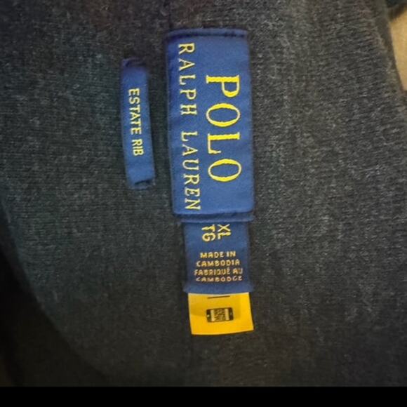 Ralph Lauren Polo Men’s XL Grey Cable-Knit Cotton Sweater Classic Crewneck - Picture 9 of 9